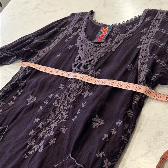 Johnny Was Embroidered Lace Trim Eyelet Purple Bohemian Crochet Top Medium - Picture 12 of 14